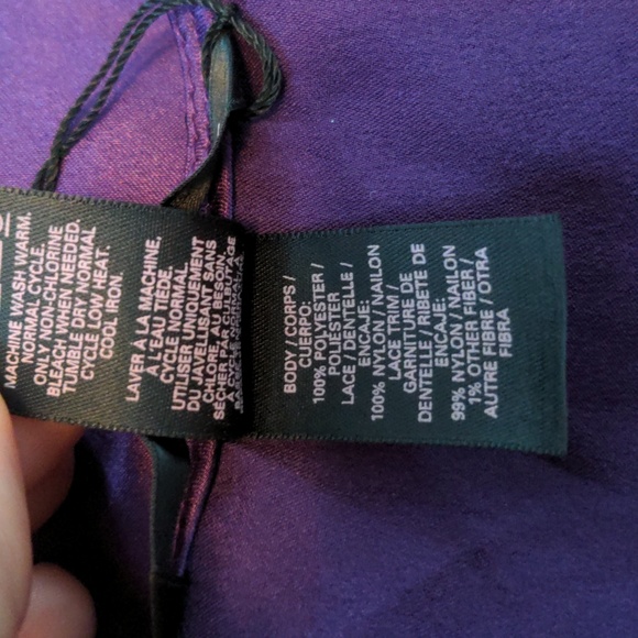 Vintage Victoria's Secret purple lace camisole top low scoop back - Picture 15 of 15